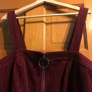 Corduroy Burgundy Overall Dress